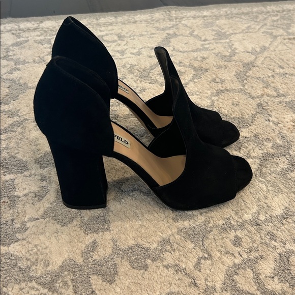 Karl Lagerfeld Black Open-Toe Heels - Picture 3 of 5